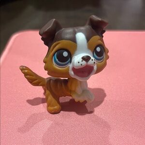 RARE LPS Collie Dog 237 Littlest Pet Shop 2006 Brown White Dog Figure authentic